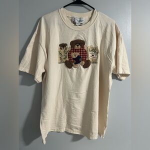 Cream Teddy Bear Graphic Tee